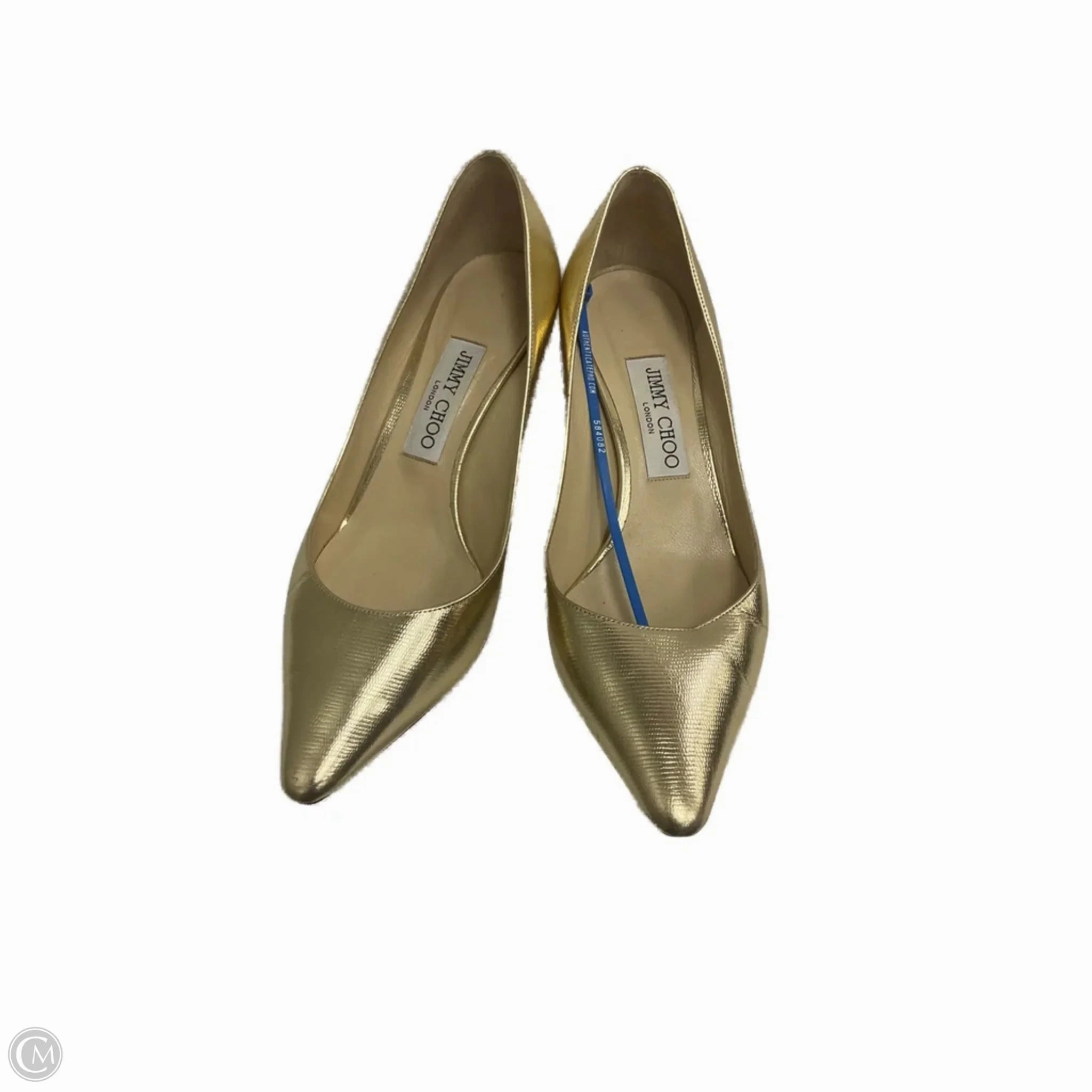 Shoes Luxury Designer By Jimmy Choo In Gold, Size: 7.5 Step Ahead