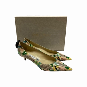 Daily Walk Neutral Glow Shoes Luxury Designer By Jimmy Choo In Snakeskin Print, Size:9.5