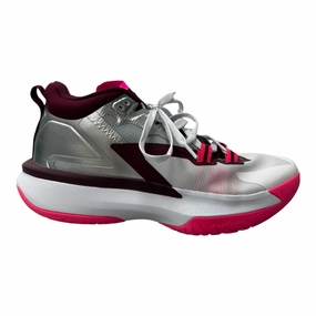 Lightweight EVA Midsole Shoes Luxury Designer By Jordan In Pink & White, Size:12.5