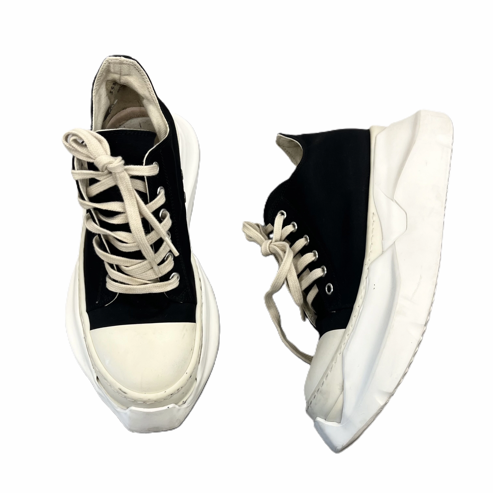 Shoes Luxury Designer By Rick Owens In Black White, Size: 8.5 Stretch Fabric Work Commute Responsive Cushion Weekend Warriors