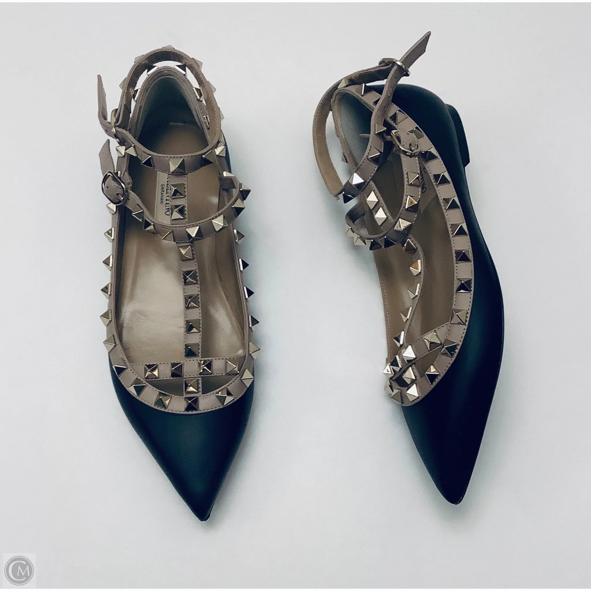 Shoes Luxury Designer By Valentino-garavani In Black & Tan, Size: 6 Concert Mood