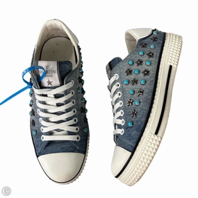 Shoes Luxury Designer By Valentino-garavani In Blue Denim, Size: 7.5 Barefoot Feel Design