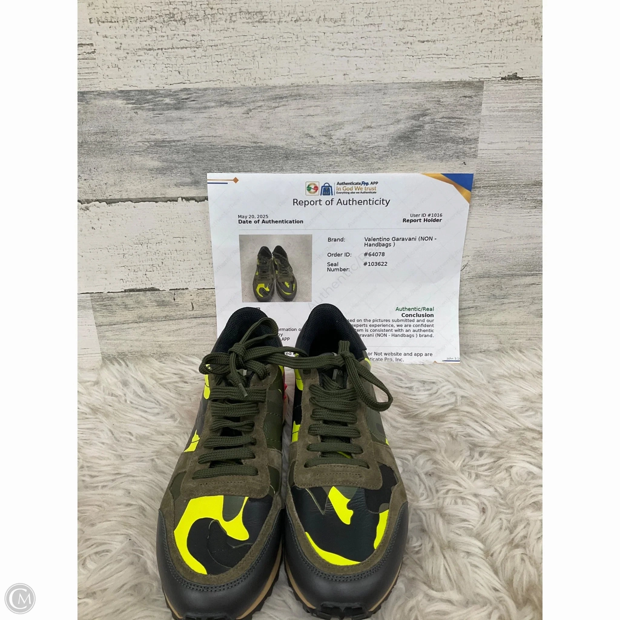 Brave Walk Shoes Luxury Designer By Valentino-garavani In Camouflage Print, Size: 8.5