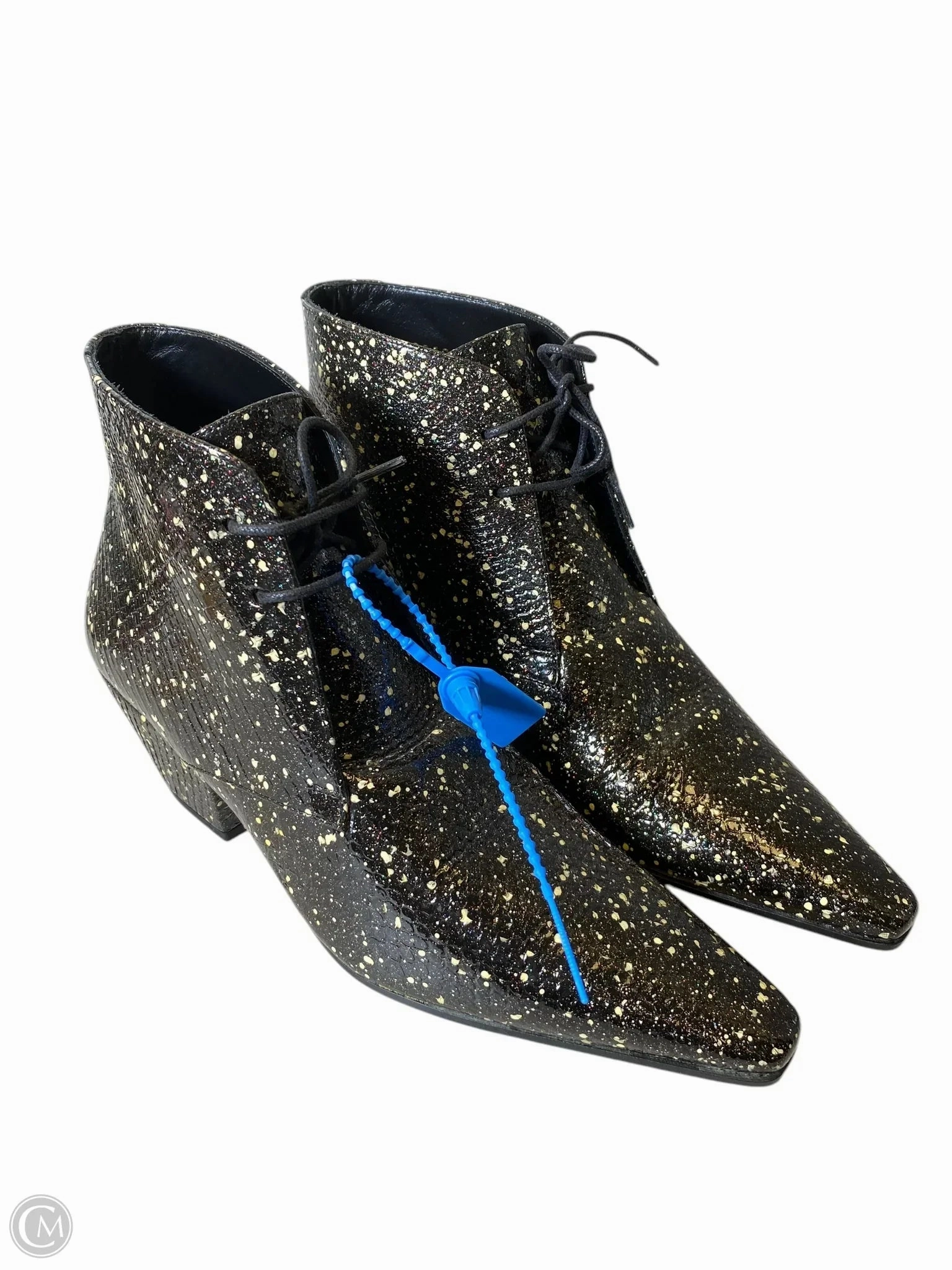 Shoes Luxury Designer By Yves Saint Laurent In Black & Cream, Size: 8.5 Skate Cool Trail Strong