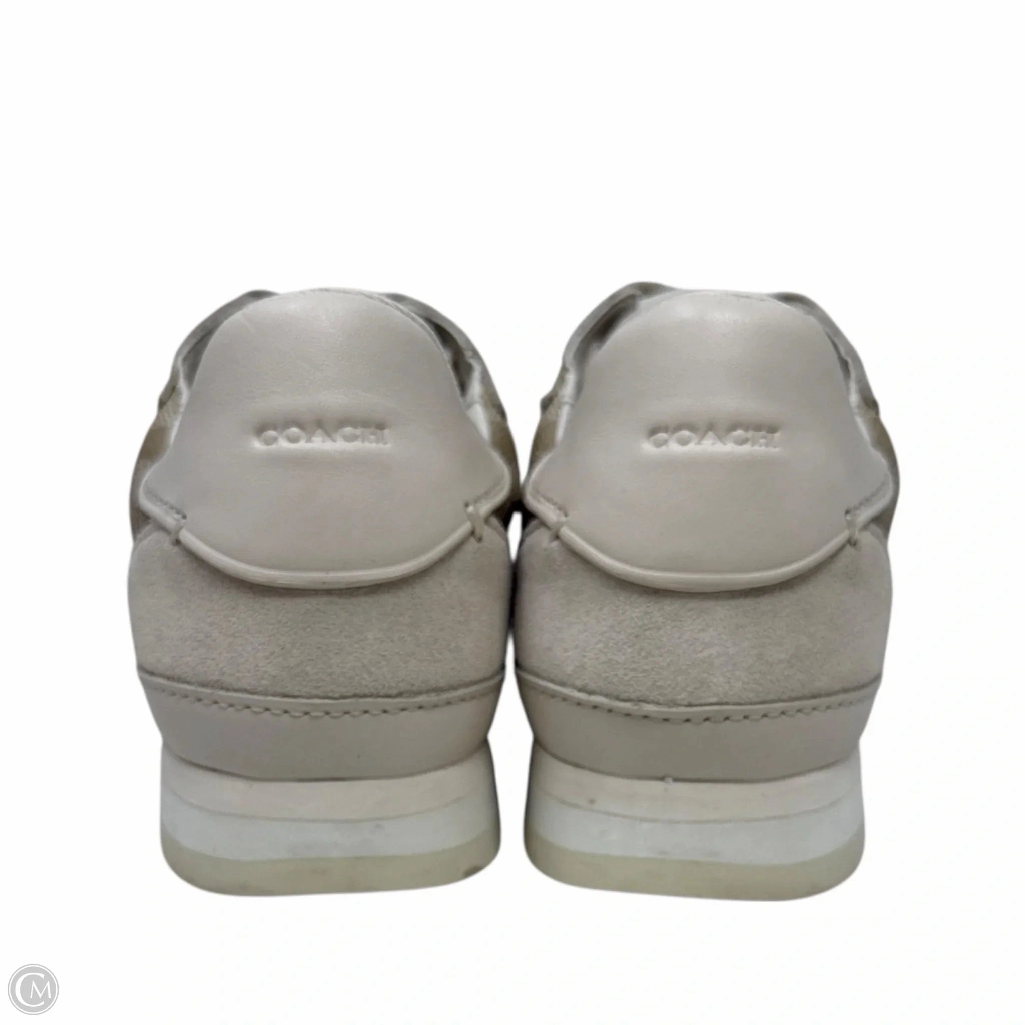 Meadow Glow Stable construction Signature PVC Runner Sneakers Designer By Coach In Cream, Size: 6.5