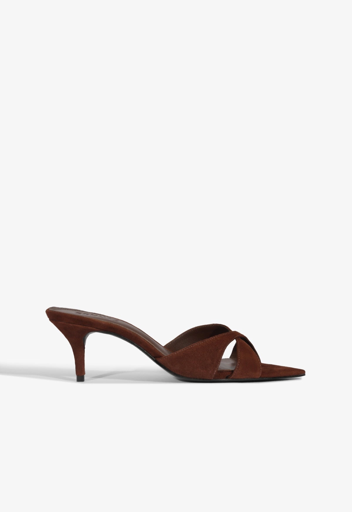 Hilda Leaf Mule Suede Sandal Minimal Design