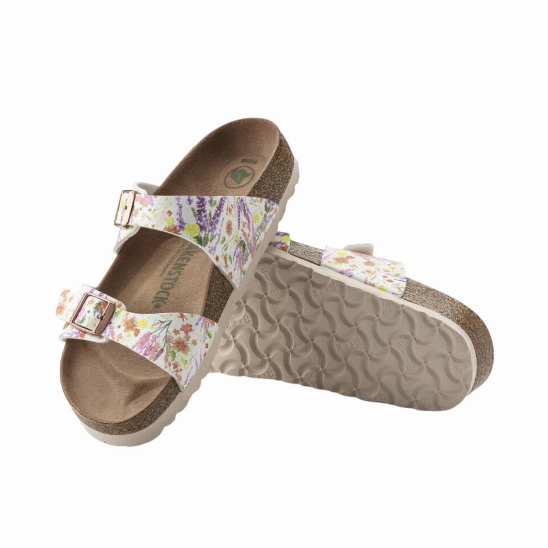 Multi Strap Fashion Lifestyle Sandals Women's Sydney Vegan (Birko-Flor) - Summer Floral Rose