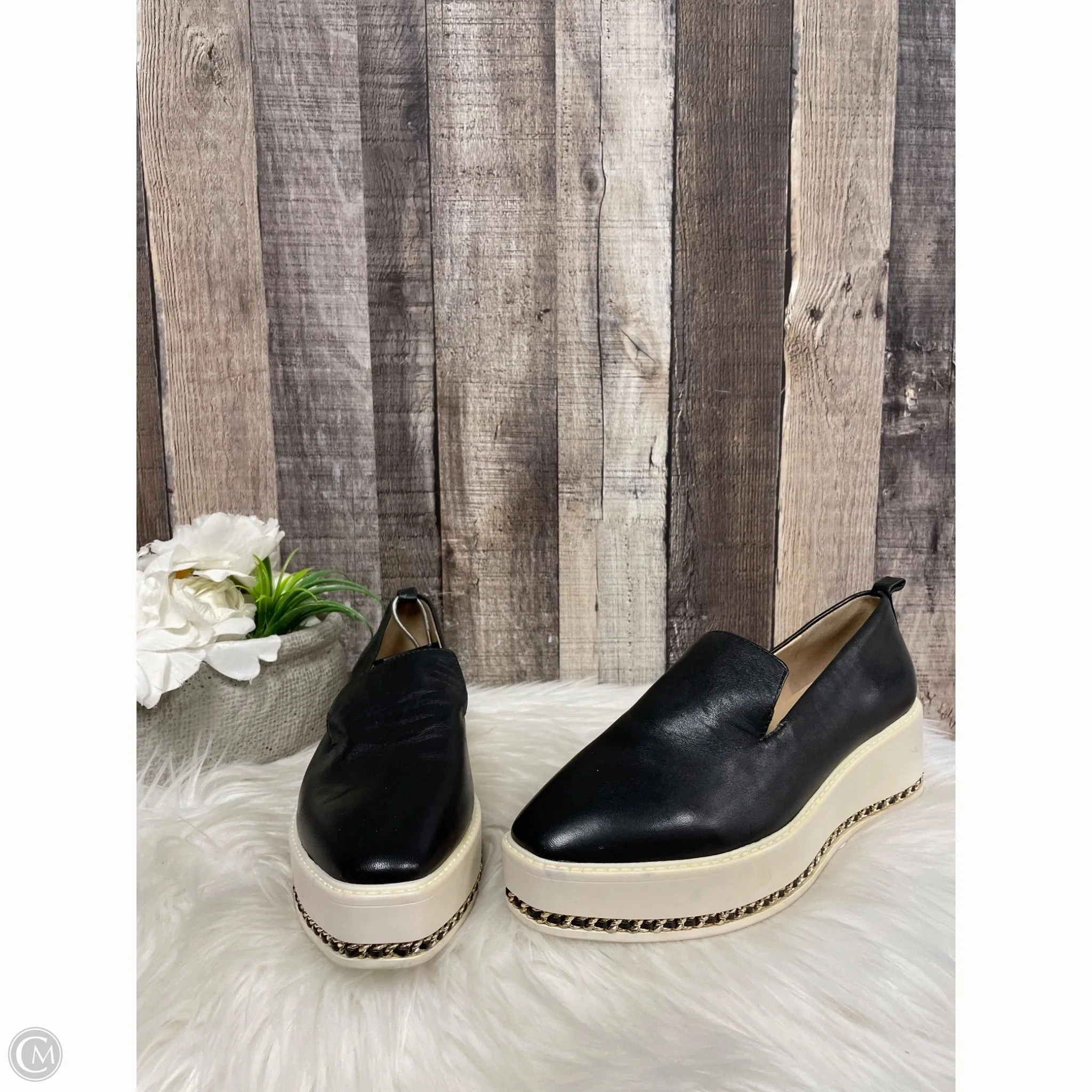 Block Walk Vintage Mood Shoes Designer By Karl Lagerfeld In Black, Size: 6