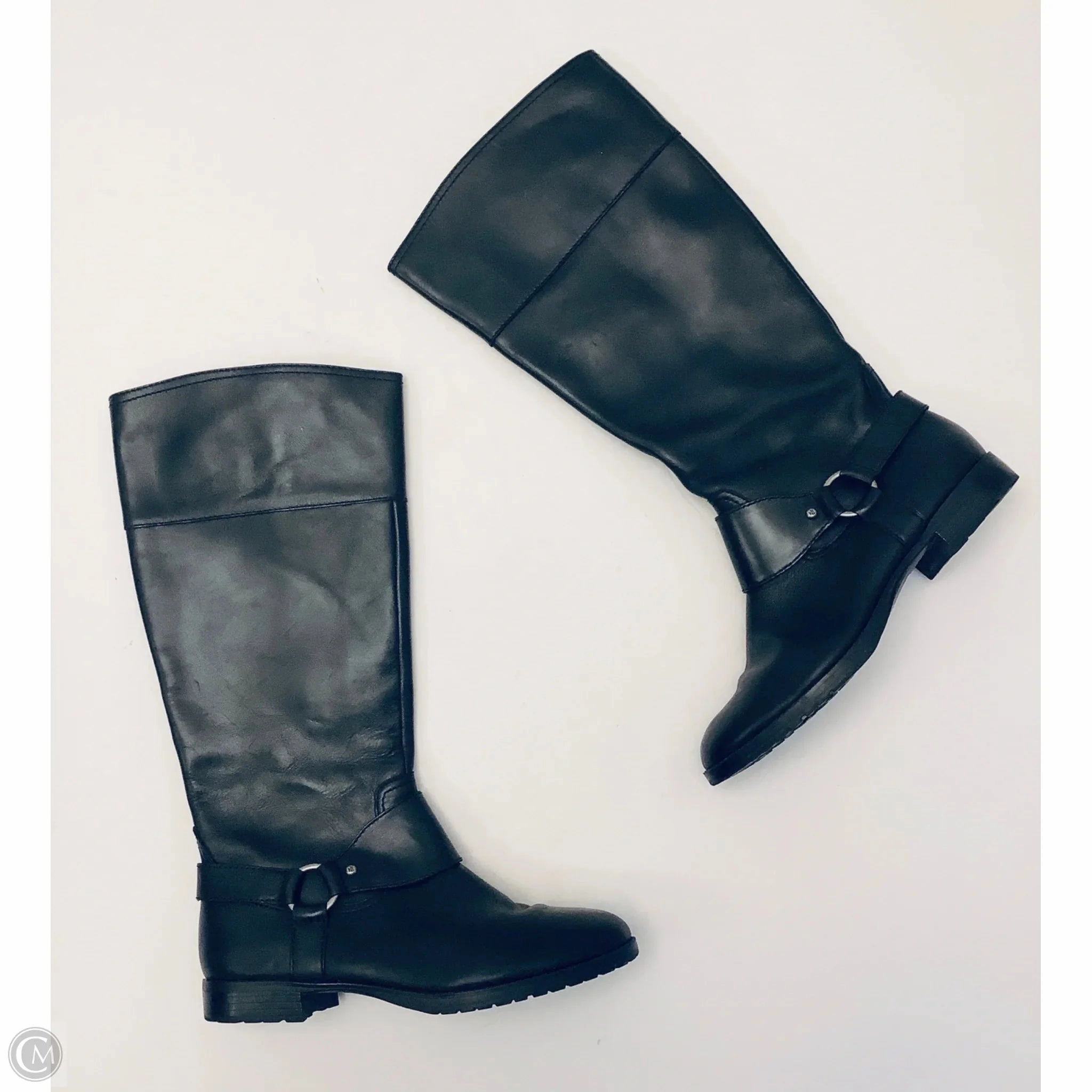 Boots Knee Heels By Lauren By Ralph Lauren In Black, Size: 9.5 Factory Worker Vintage Style