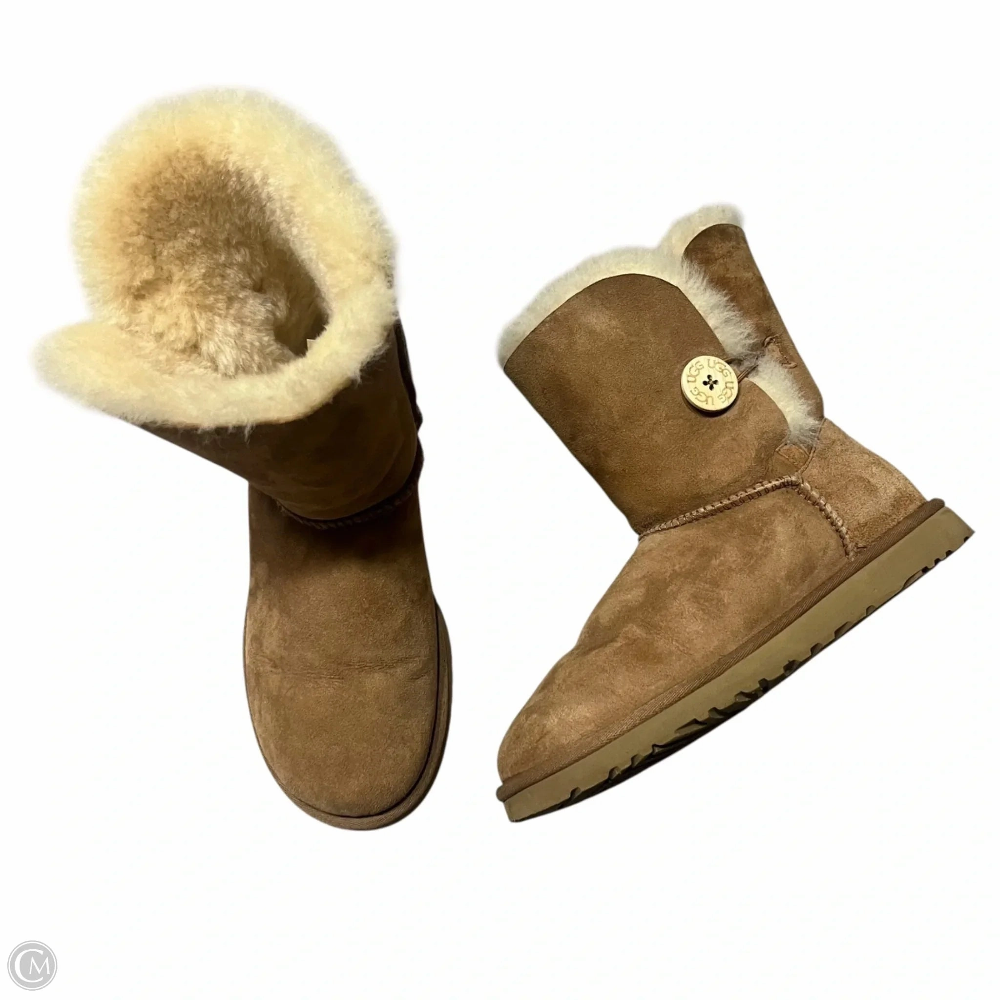 Wet Land Boots Designer By Ugg In Tan, Size: 8