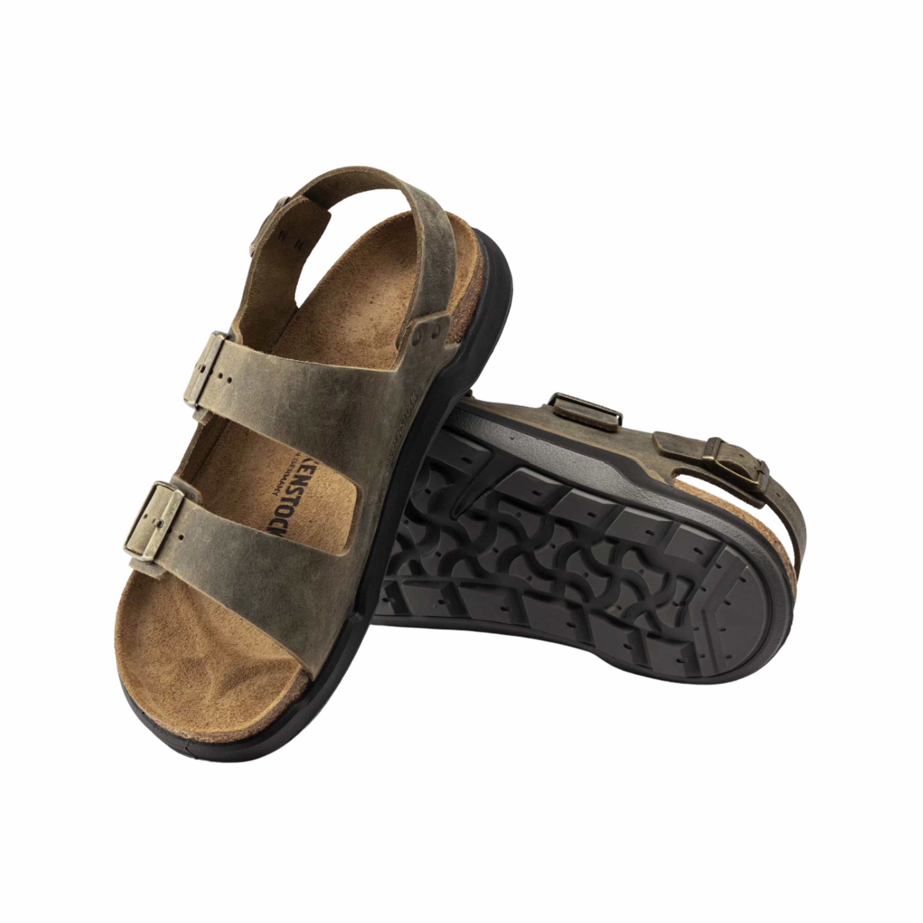 Men's Milano Rugged Men (Oiled Leather) - Faded Khaki Premium Style Shoes Orthopedic Sandals