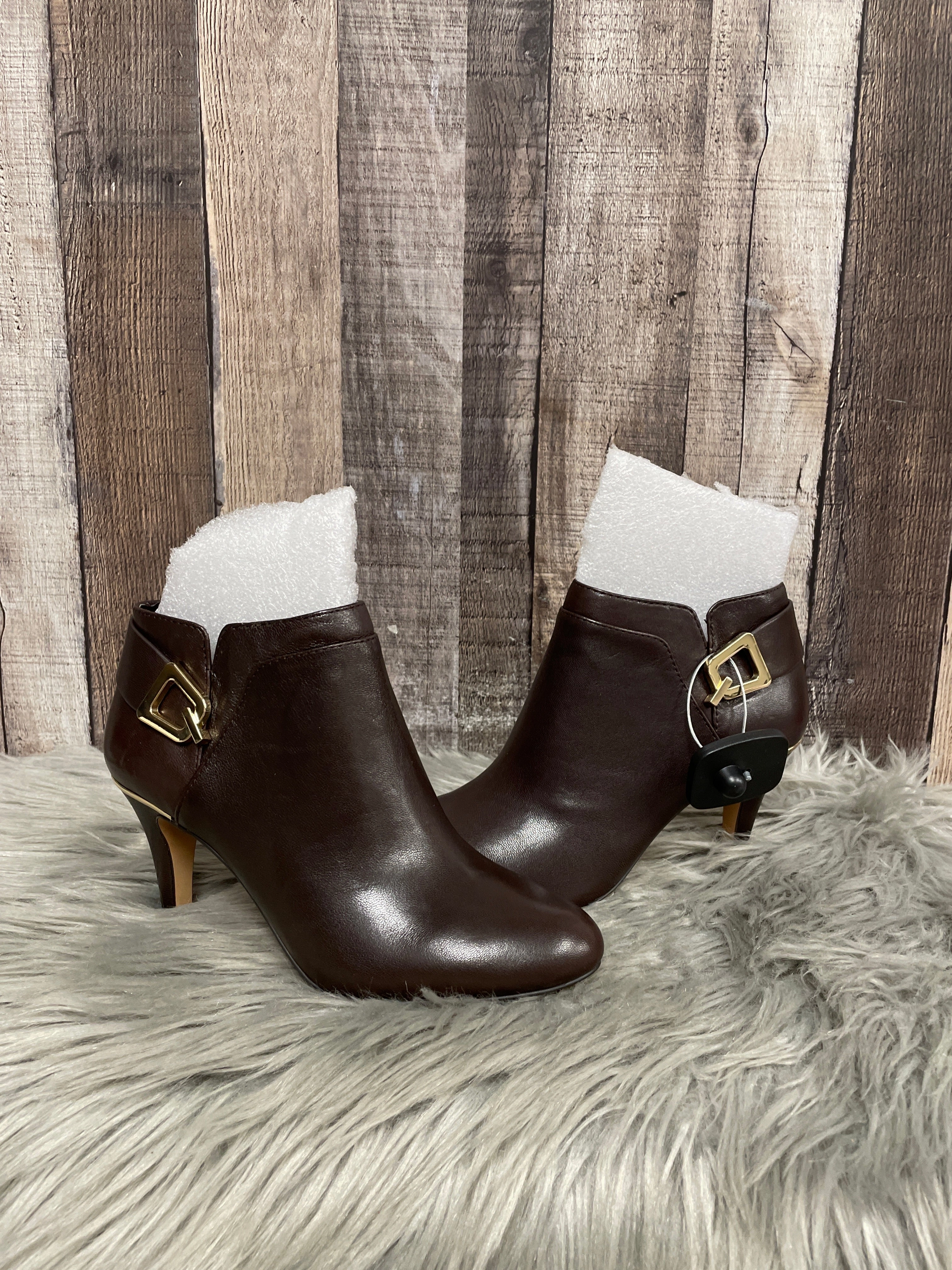 Boots Knee Heels By Vince Camuto In Brown, Size: 6 Tiger Mark