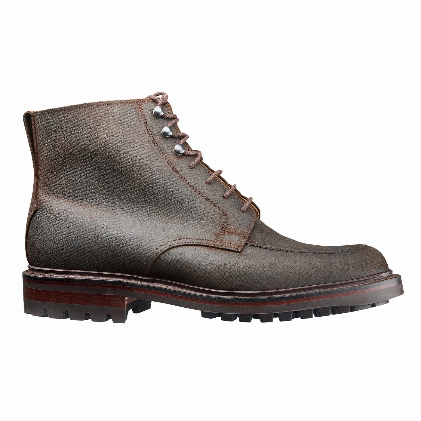 Durable Shell Outdoor Trek Galway 3 Dark Brown Hatch Grain Rough-Out Suede