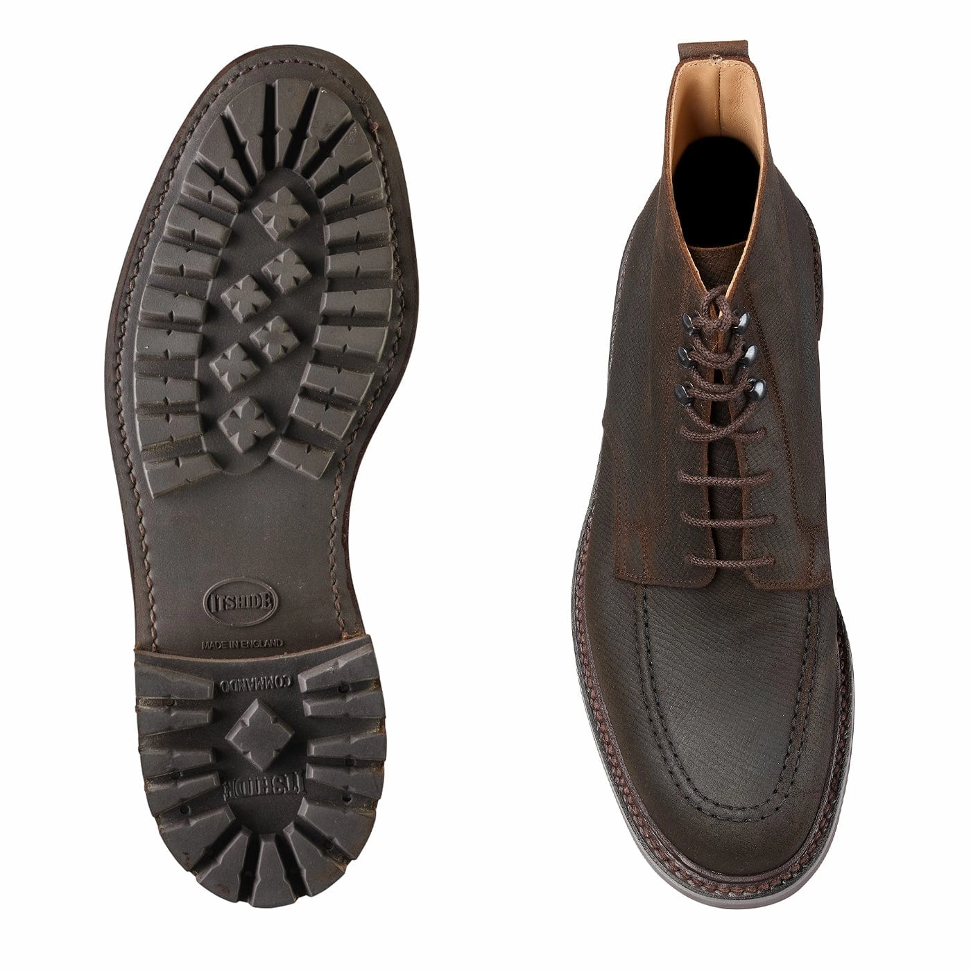 Galway 3 Dark Brown Hatch Grain Rough-Out Suede Ergonomic Footbed Sustainable Material Blend