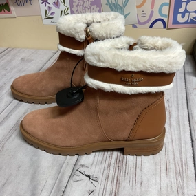 Fitness Vibe Travel Light Boots Designer By Kate Spade In Brown & White, Size:8