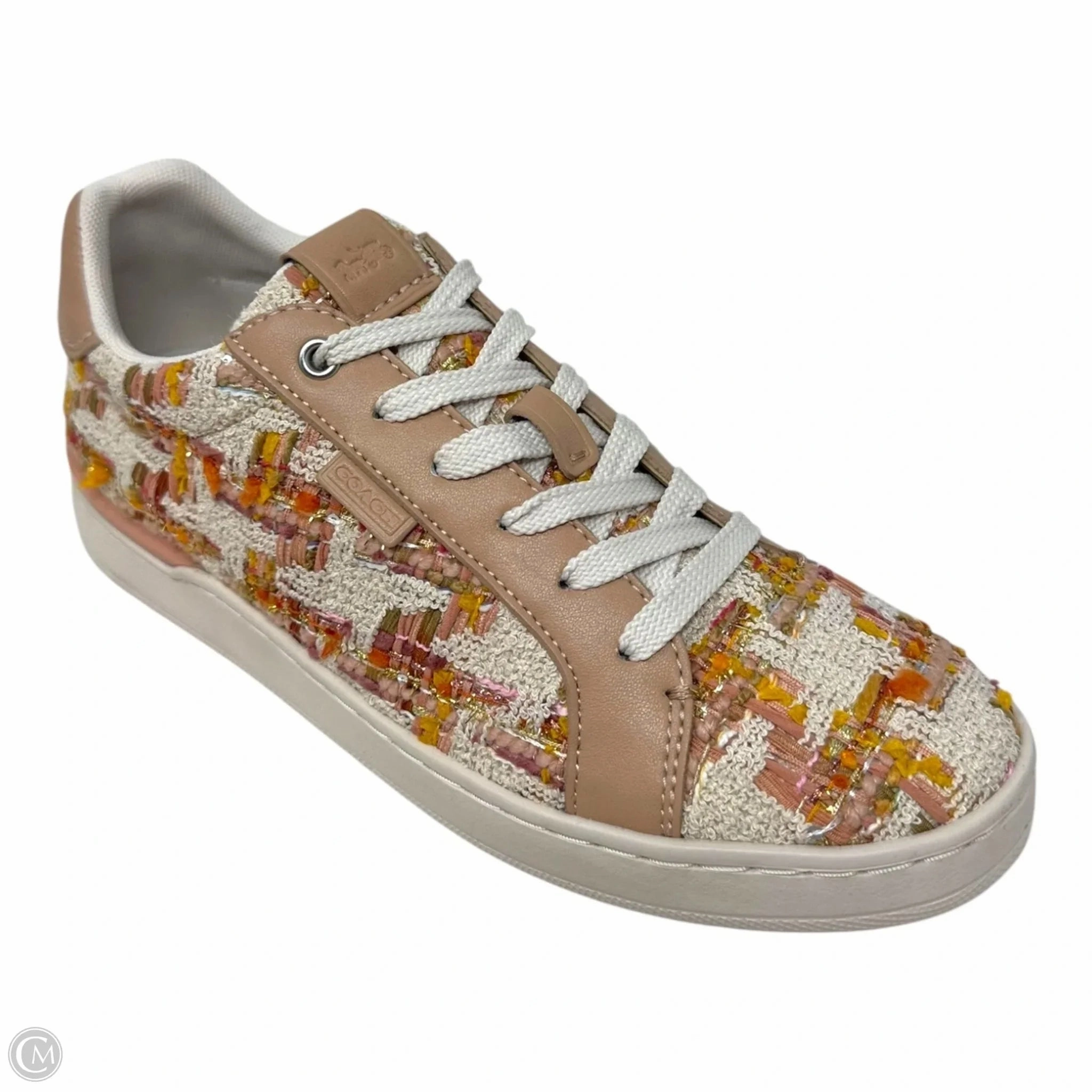 Lowline Tweed Trainers Shoes Designer By Coach In Orange, Size: 6.5 Quick Drying Work Commute On Trend