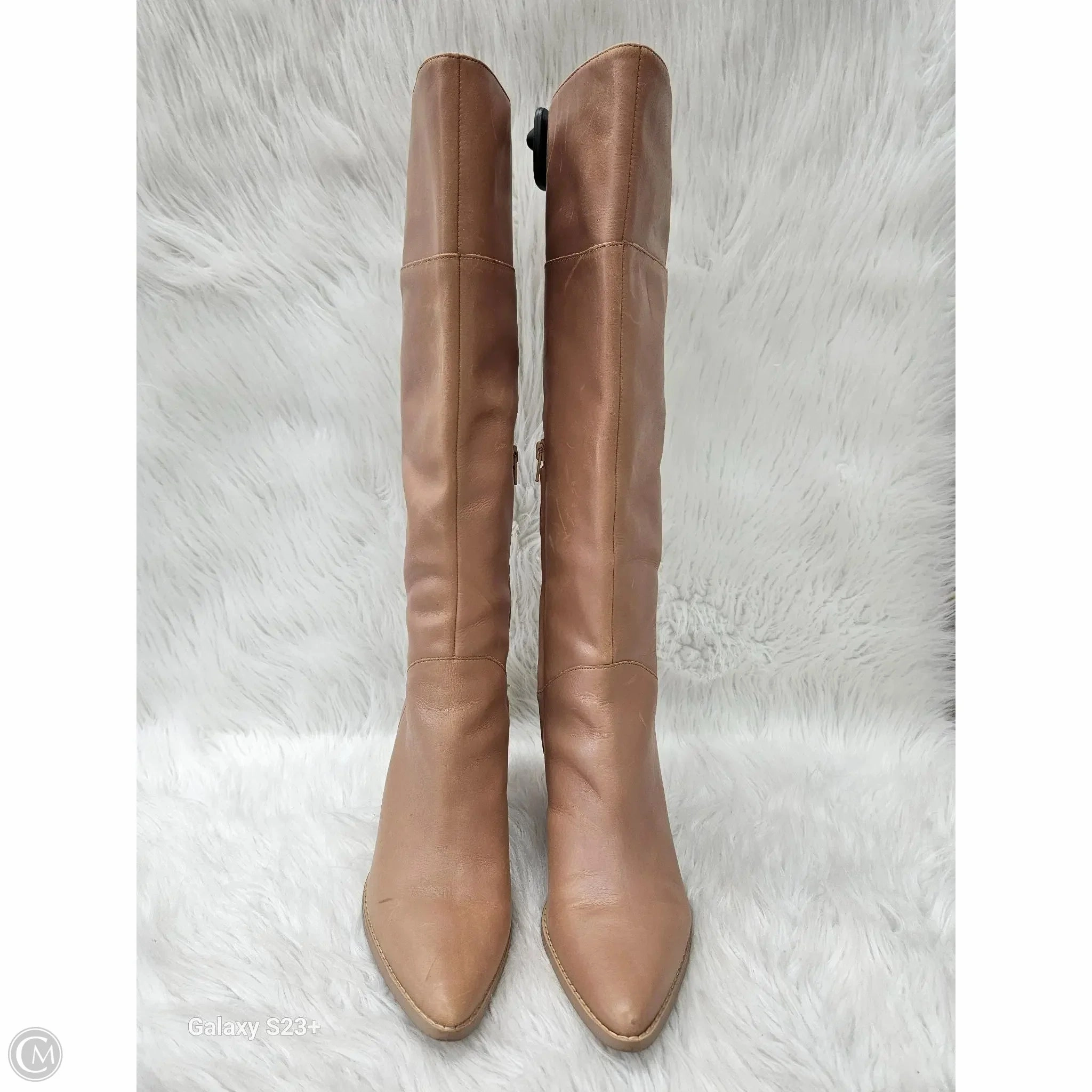 Boots Knee Heels By Crown Vintage In Tan, Size: 10 Urban Style Grippy Outsole Weekend Wanderer