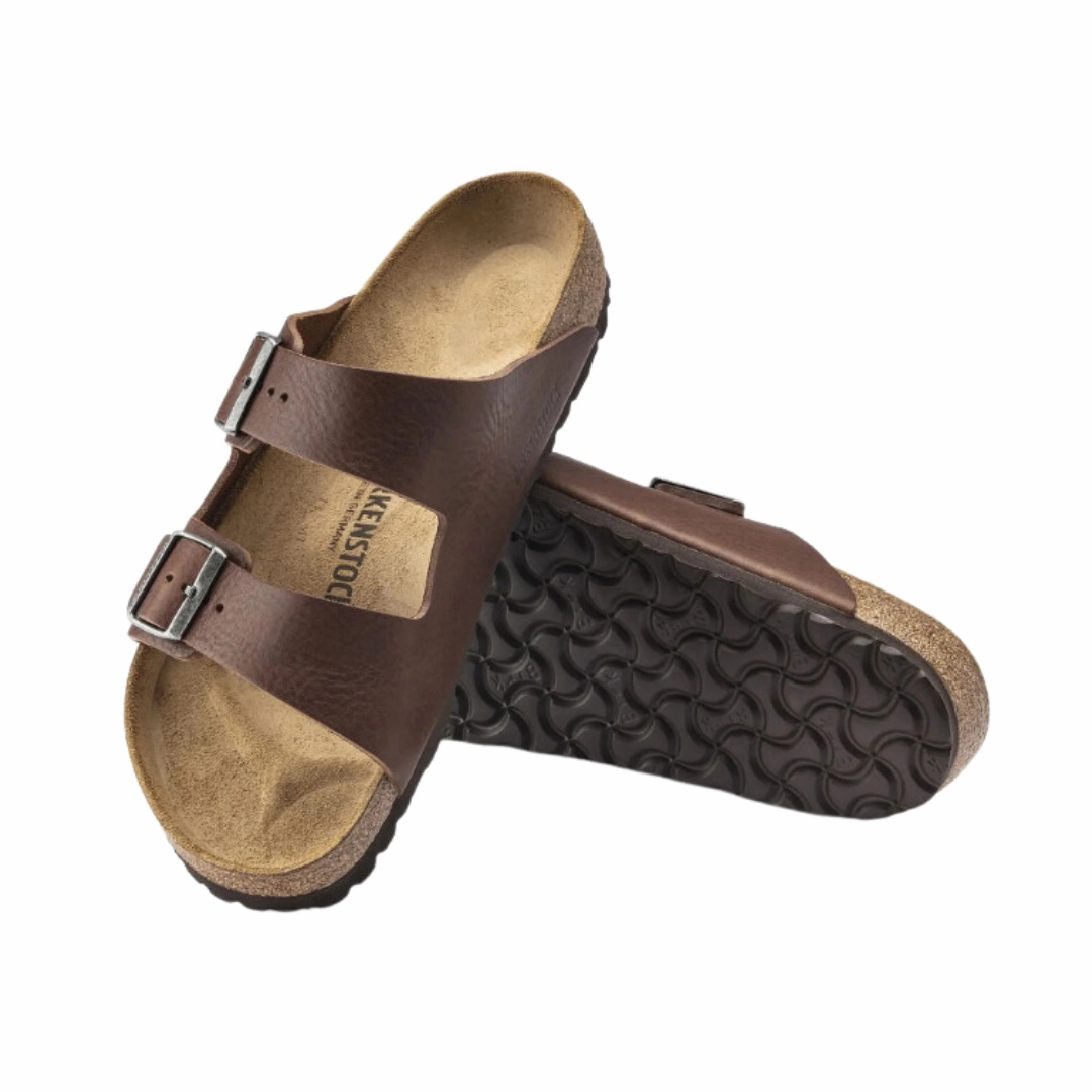 Gentle Lifestyle Slides Closed Toe Men's Arizona (Leather) - Vintage Wood Roast