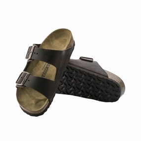 Breathable Comfort Slides Unisex Arizona (Oiled Leather) - Habana