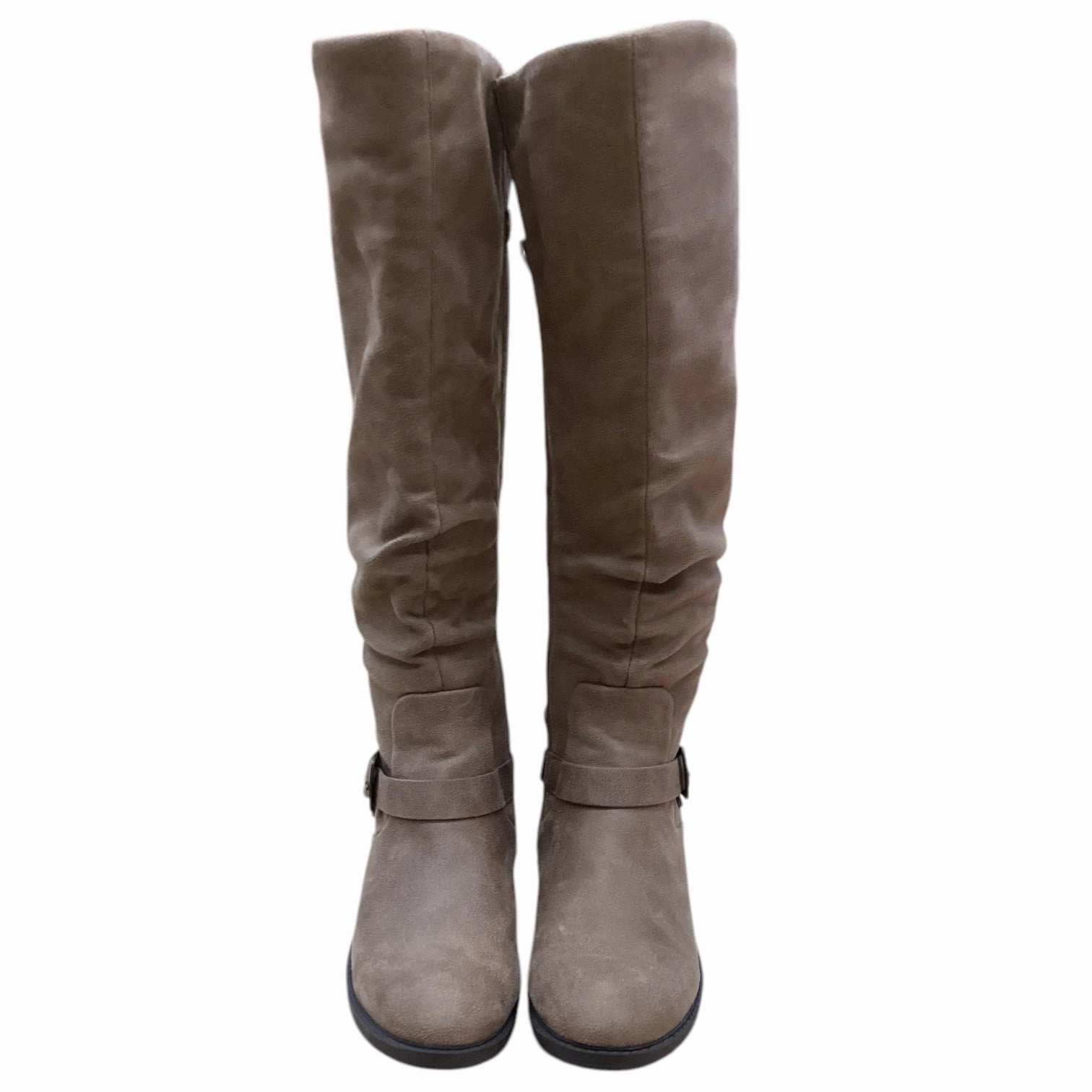 Boots Knee Heels By Bare Traps In Brown, Size: 5.5 Premium Performance