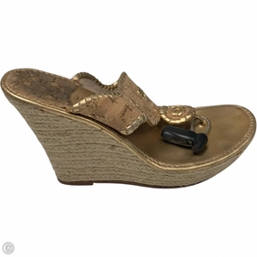 Office Smart Padded Comfort Wellness Seekers Sandals Designer By Jack Rogers In Gold, Size: 9