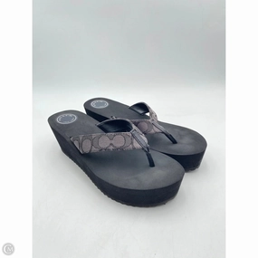 Sandals Designer By Coach In Black, Size: 10 Block Walk Long Move