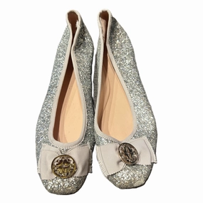 French Soft Silver Shoes Designer By Kate Spade, Size: 7