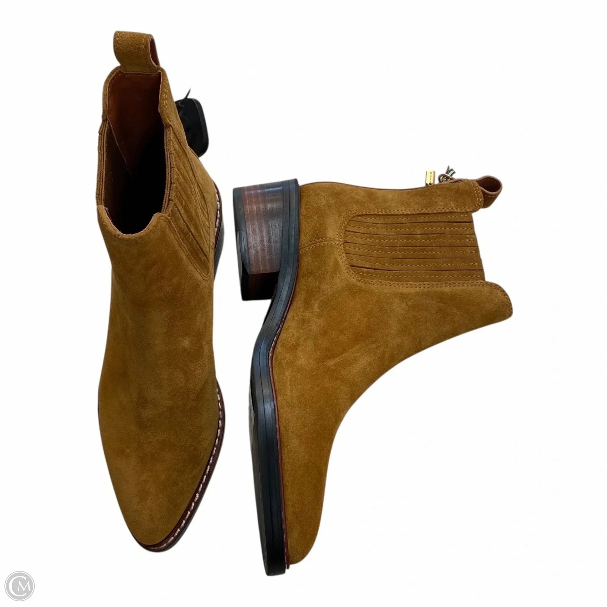 Boots Designer By Coach In Tan, Size: 5.5 Suede Soft