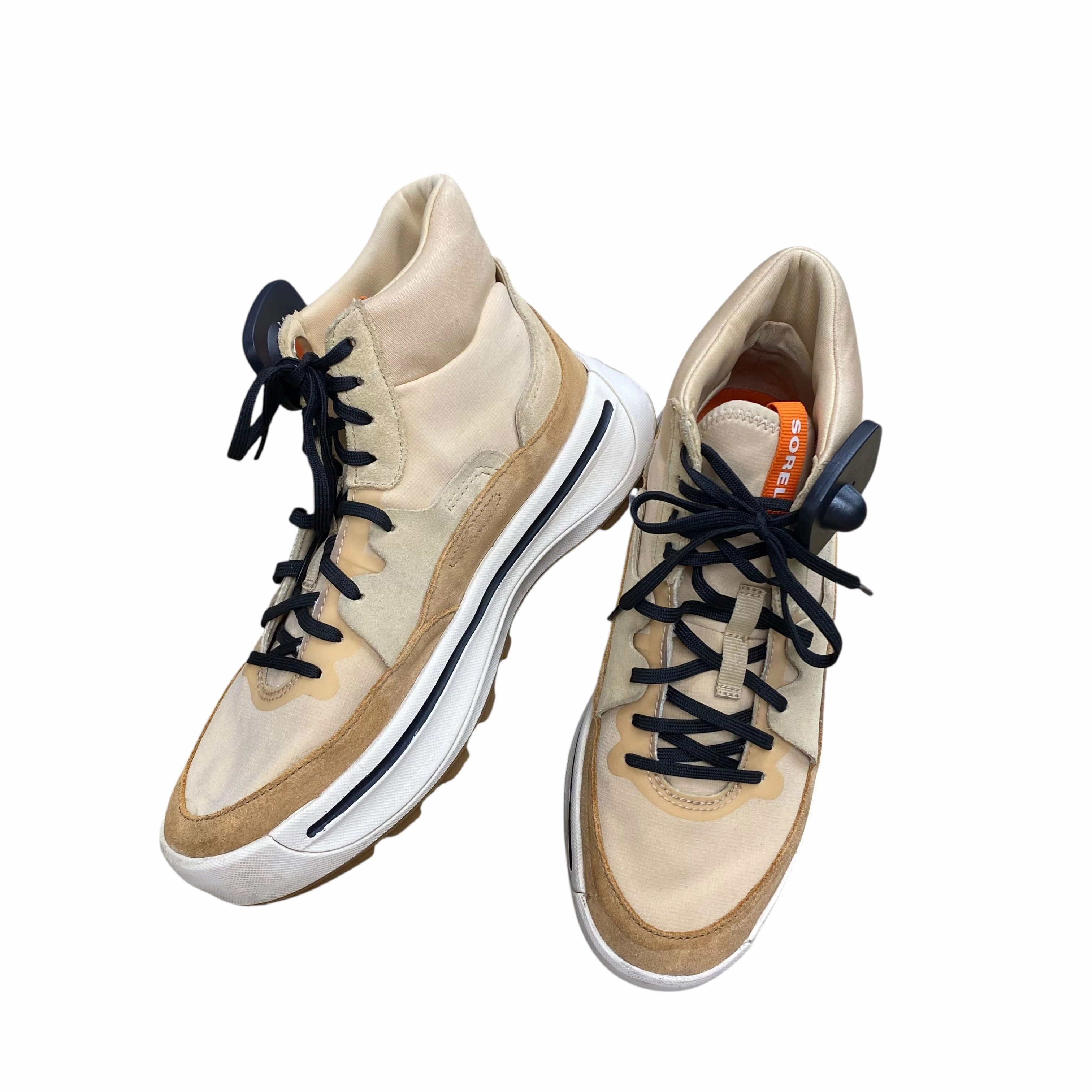 Bright Gold velcro Shoes Designer By Sorel In Brown, Size:8