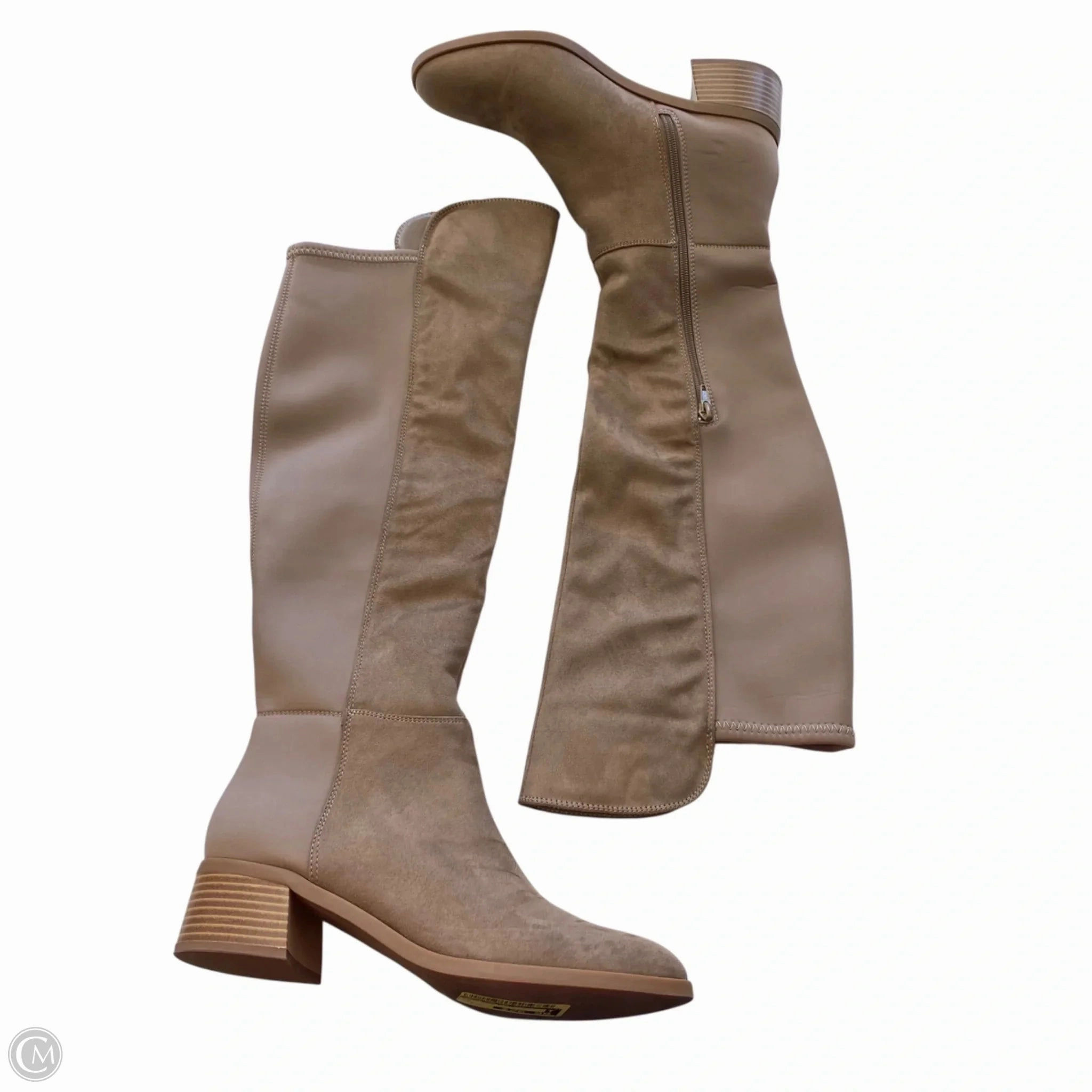 Run Errand Insulated Rough Trail Hiker Boots Knee Flats By Crown And Ivy In Tan, Size: 9.5