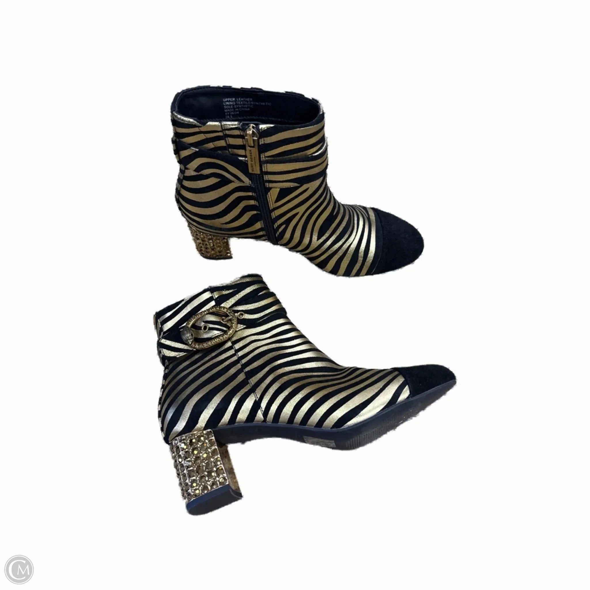 Family Time Greek Ease Boots Designer By Kurt Geiger In Black & Gold
