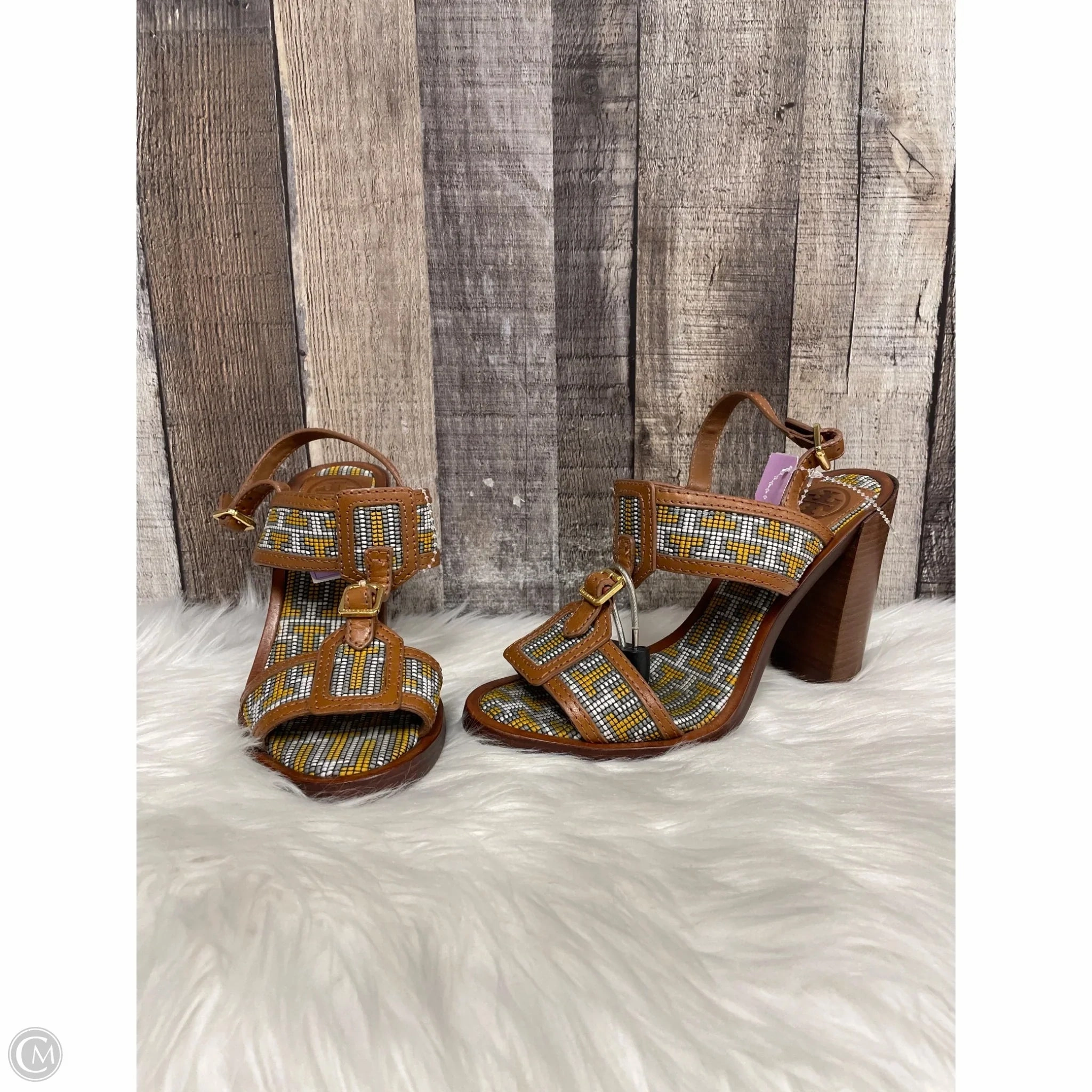 Sandals Designer By Tory Burch In Tan, Size: 7 Feather Light Urban Stroll