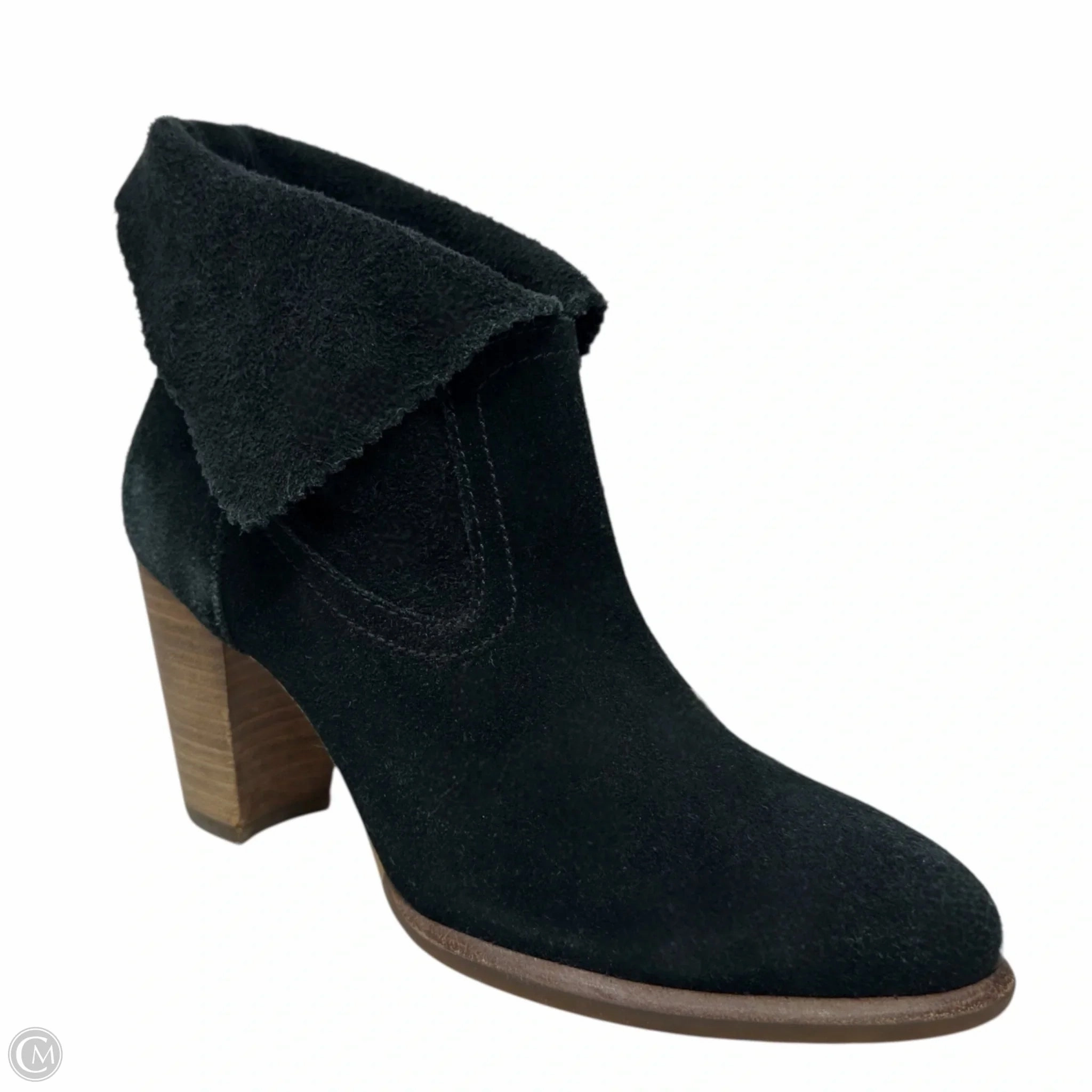 Waterproof Travel Light Thames High Heel Cuffable Ankle Boots In Black Suede Designer By Ugg In Black, Size: 6