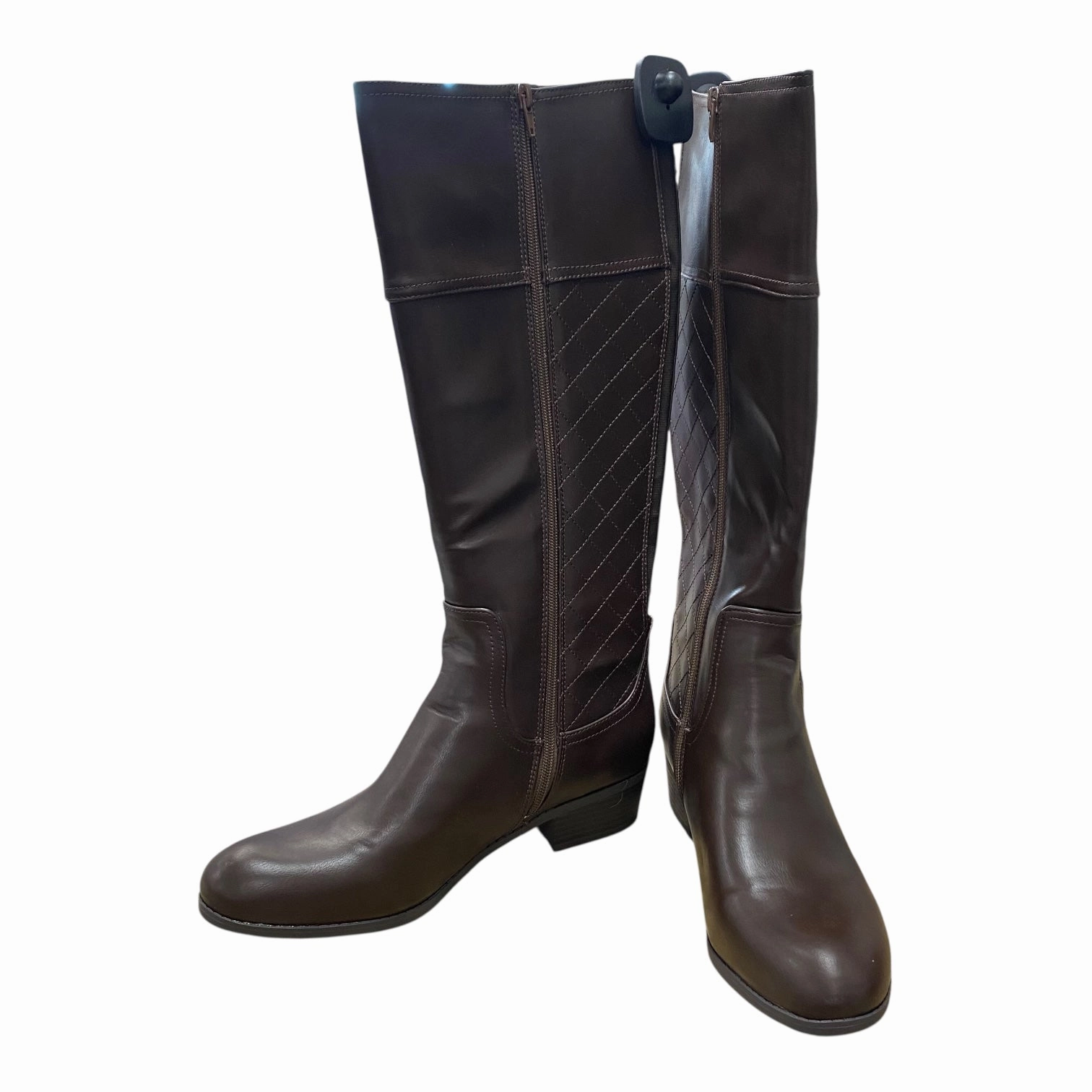 Cozy And Warm All-Purpose Footwear Boots Knee Flats By Liz Claiborne In Brown, Size:11