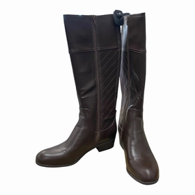 Cozy And Warm All-Purpose Footwear Boots Knee Flats By Liz Claiborne In Brown, Size:11