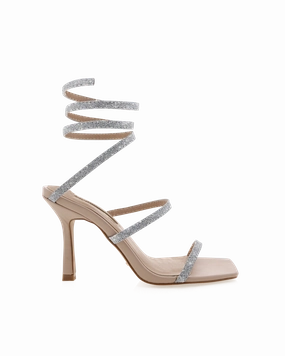 Comfortable Edge SIMI - SILVER GLITTER-NUDE