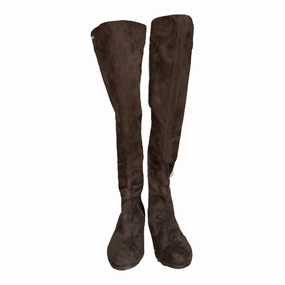 Brown Boots Knee Heels Michael By Michael Kors, Size 5 Field Travel