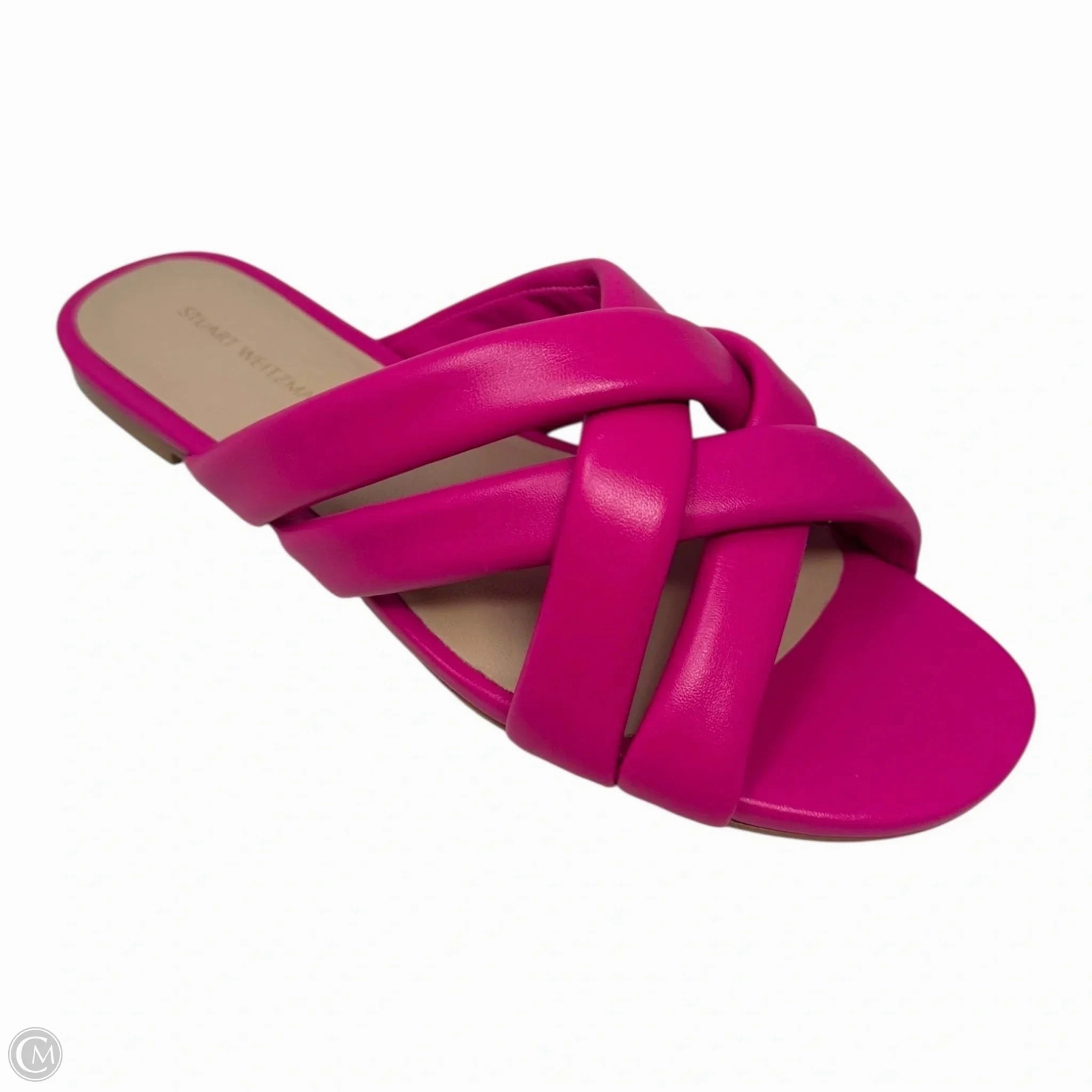 Dream Walk Crossover Slide Sandals Designer By Stuart Weitzman In Pink, Size: 7