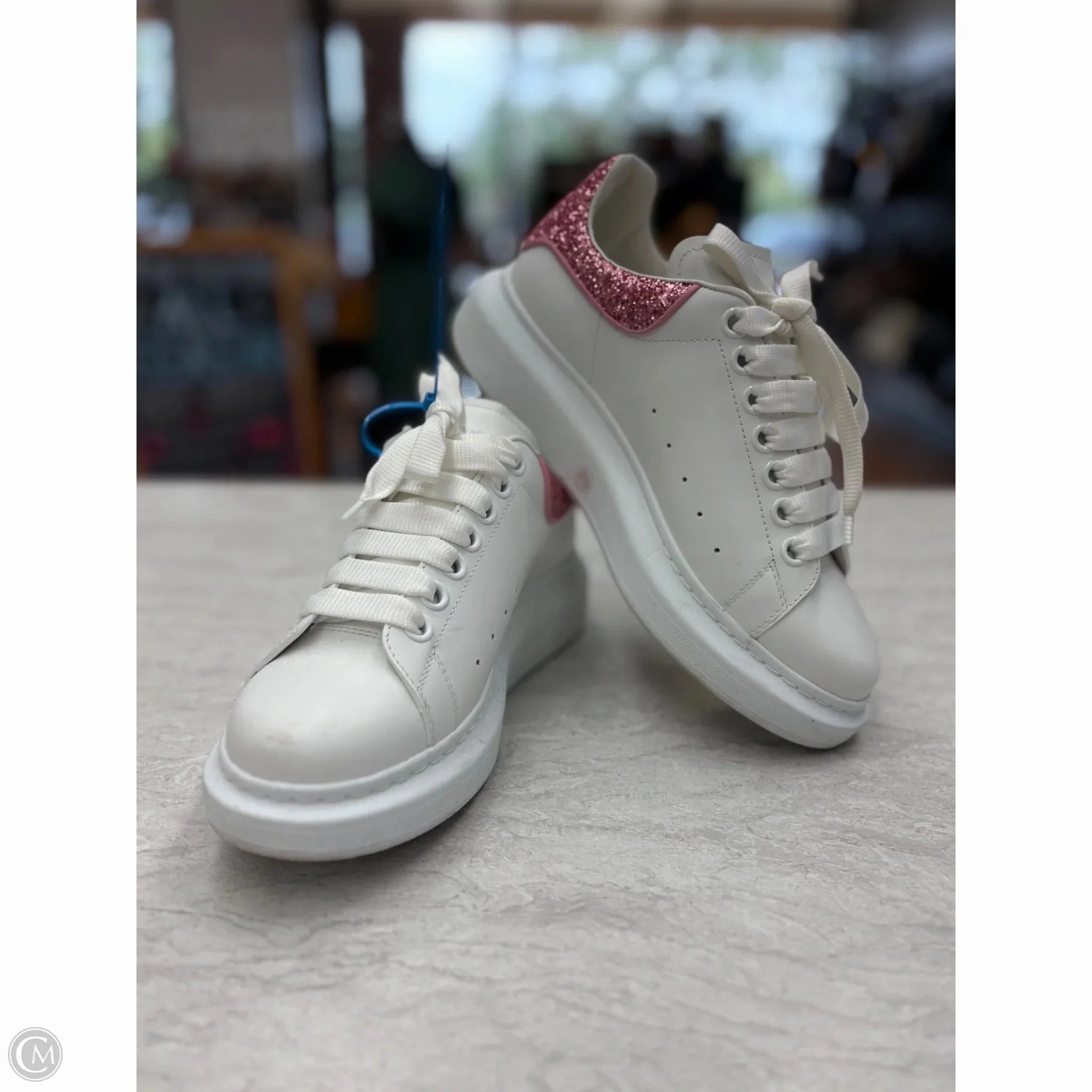 Viral Pop Shoes Luxury Designer By Alexander Mcqueen In Pink & White, Size: 7.5