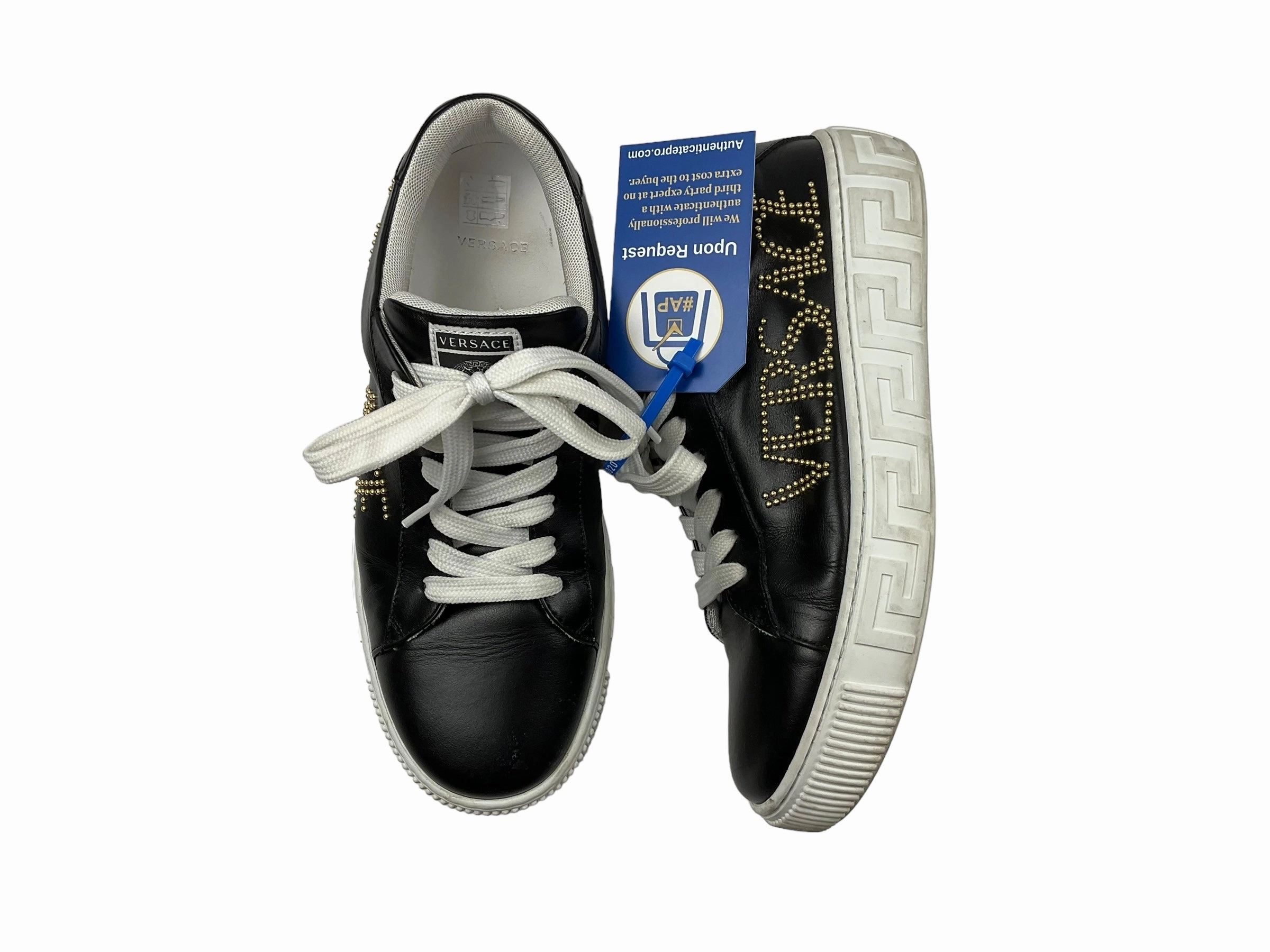 Knitted Warm Matte Base Black Shoes Luxury Designer Versace, Size 6