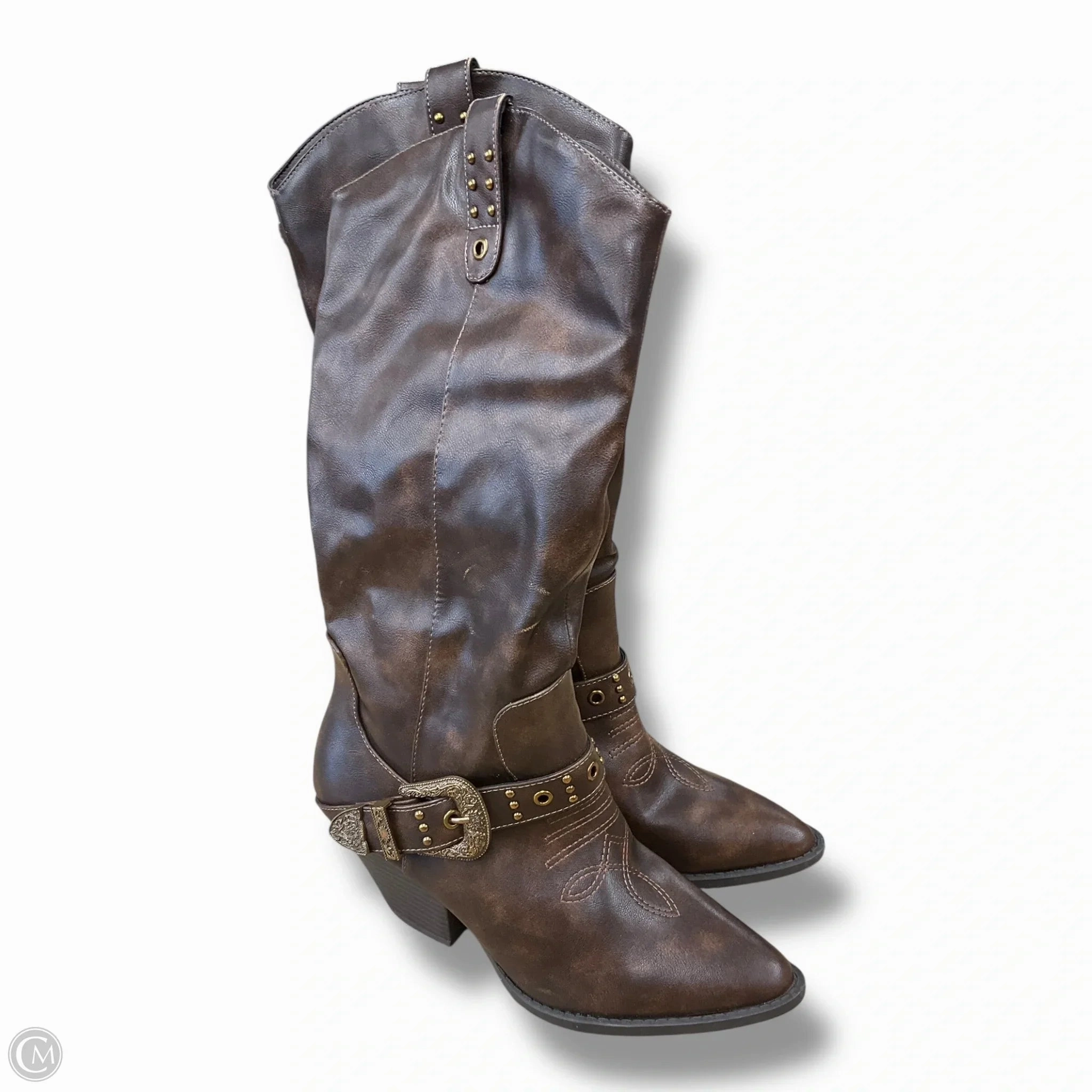 Flexible Frame Daily Walks Office Worker Boots Western By Forever In Brown, Size: 10