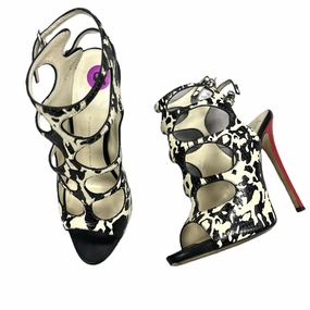 Shoes Designer Stiletto By Giuseppe Zanotti In Black & White, Size: 9 Sweat Resistant Standing Workers