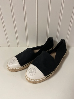 Velvet Rich Cyber Mode Shoes Designer By Tory Burch In Black & White, Size: 5