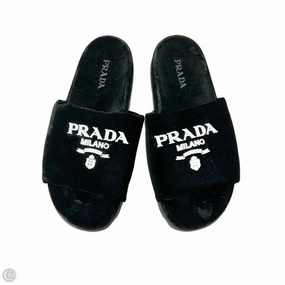 Sandals Luxury Designer By Prada In Black, Size: 10 Ice Grip