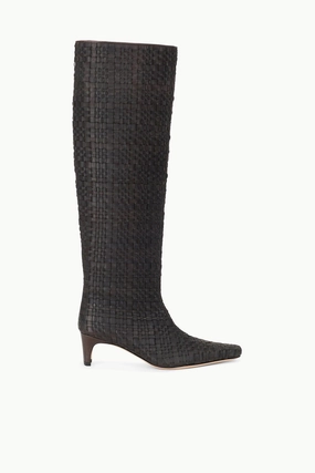 WALLY BOOT | ESPRESSO WOVEN LEATHER Step Tall