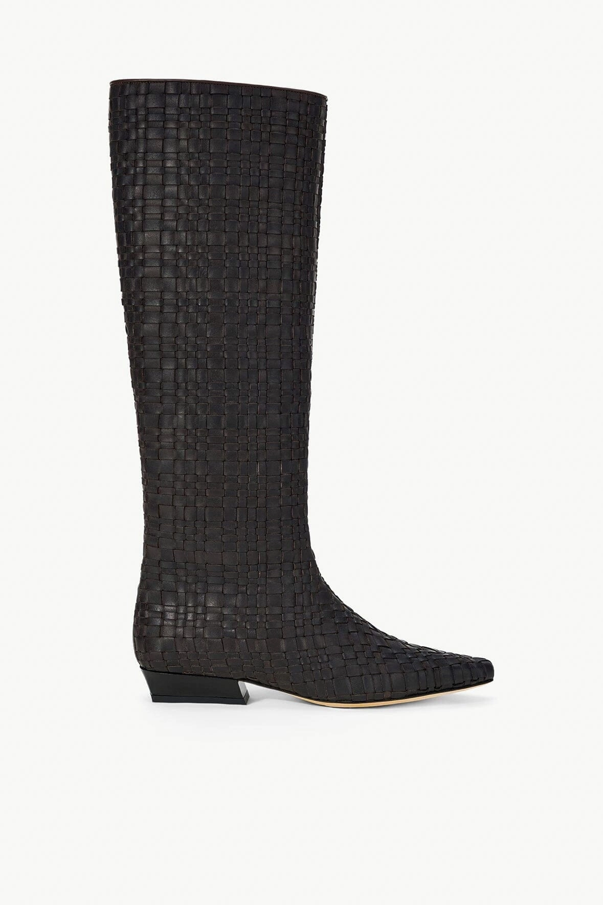 Stable construction WALLY FLAT BOOT | ESPRESSO WOVEN LEATHER