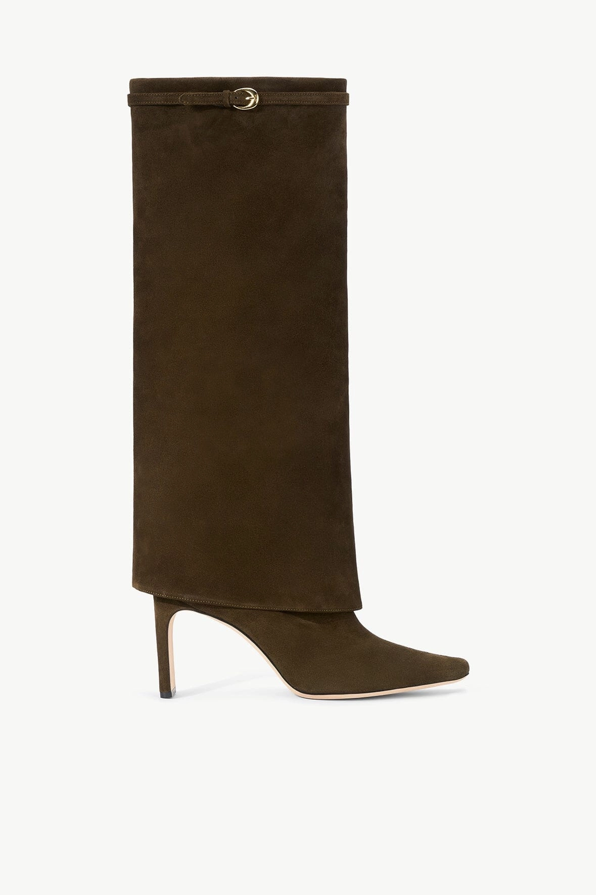 Synthetic Upper synthetic leather WALLY FOLDOVER HIGH HEEL BOOT | TRUFFLE