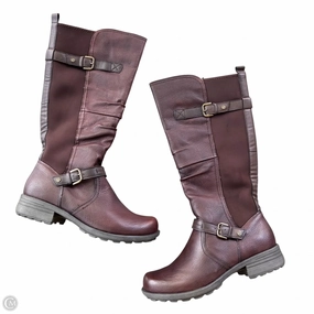 Western Pattern Boots Knee Flats By Earth Origins In Brown, Size: 10