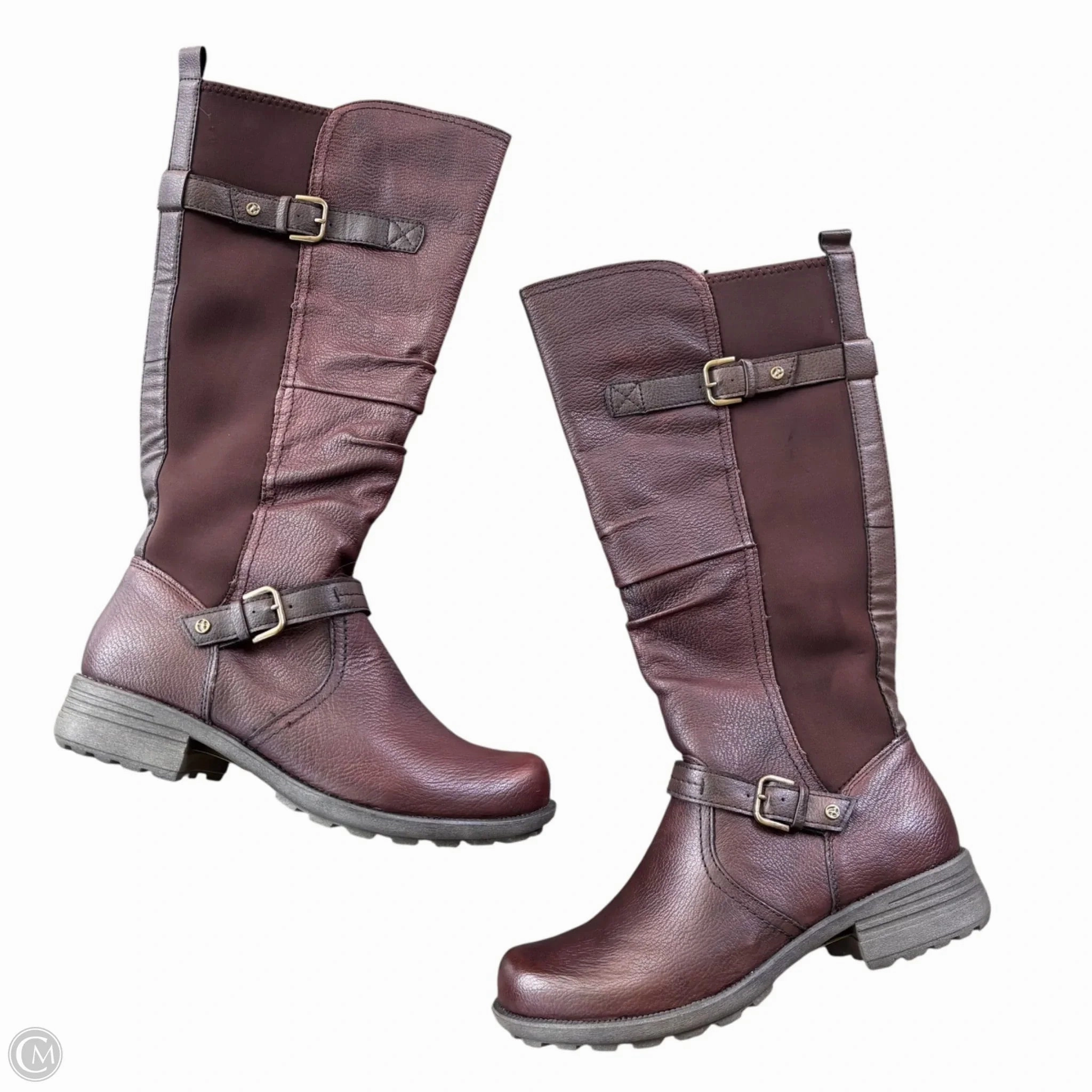 Western Pattern Boots Knee Flats By Earth Origins In Brown, Size: 10