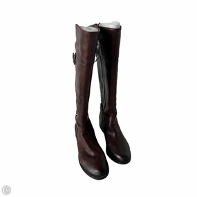 Protective Finish Windy Weather Love Pair Boots Knee Flats By Gianni Bini In Brown, Size: 7.5